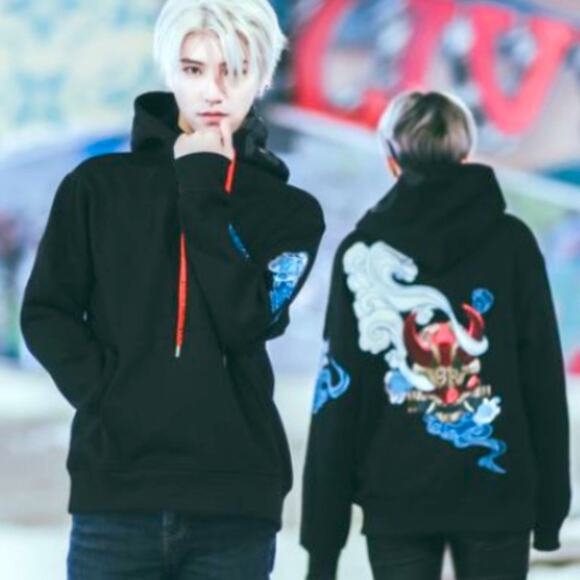 BIBI SAMA $250 Bringing Back Oni Embroidered Black Hoodie M-L EUC - Picture 12 of 15